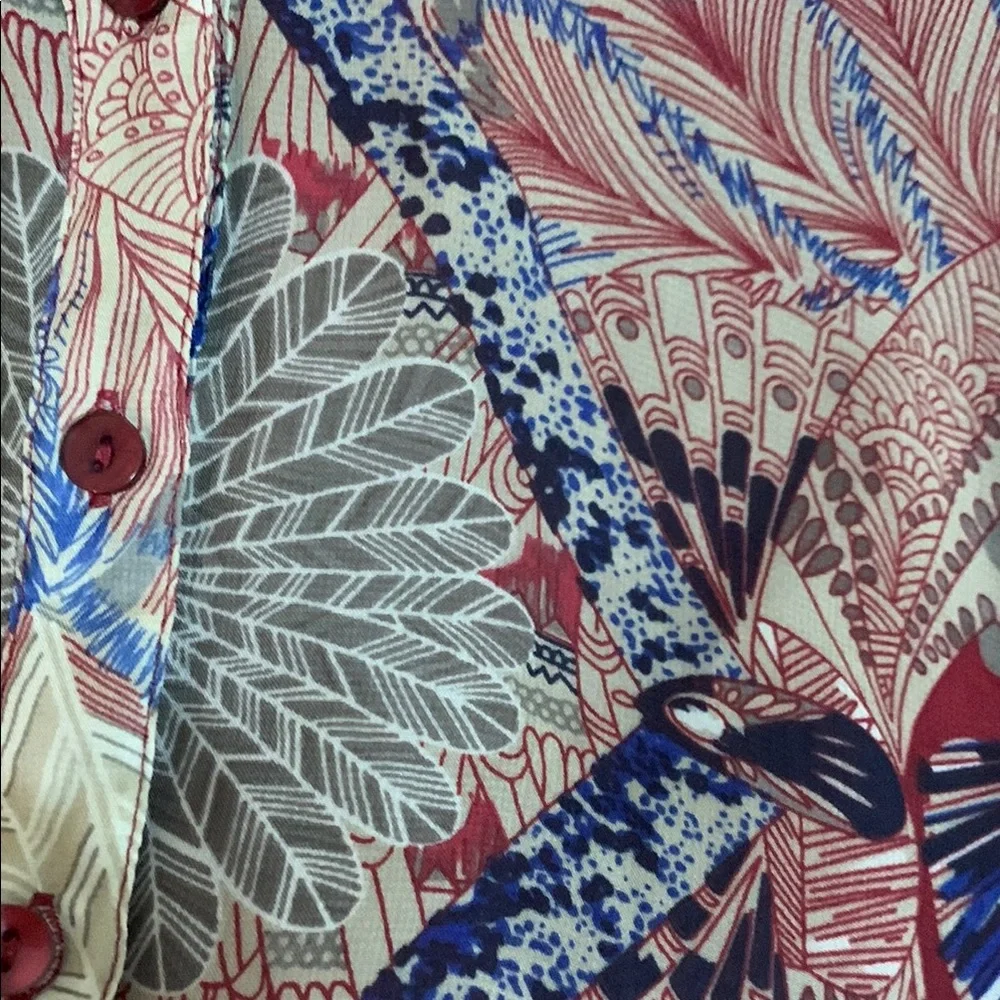 Women's Red Patterned Top - Picture 5 of 12